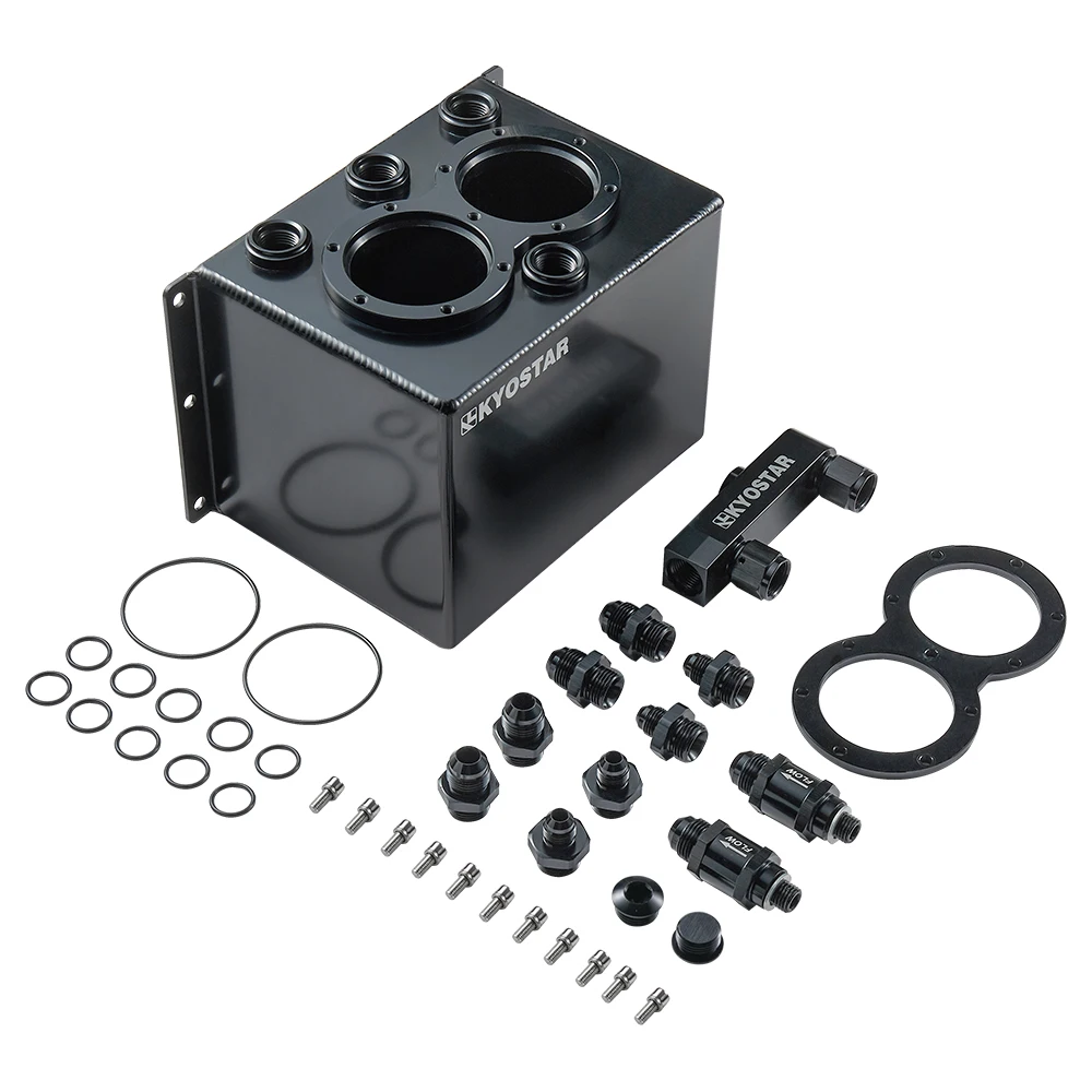 Universal 3l Aluminum Dual Fuel Surge Tank Suit 044 Fuel Pump Compatible Includes Fuel Rail