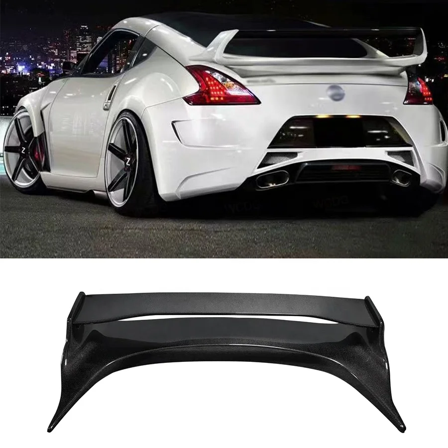 V Style Carbon Fiber Rear Spoiler For Nissan 350z Z33 2002- 2008 Rear Trunk Boot Lid Lip Spoiler