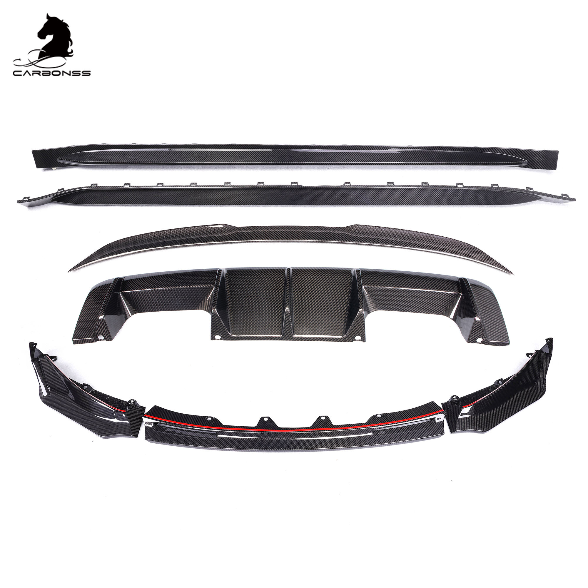 V Style Dry Carbon Fiber Body Kit Front Lip Rear Diffuser Side Skirts Rear Spoiler Performance for BMW G80 G82 M3 M4 2021+