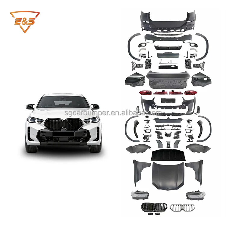 Wholesale Price Bodykit For 08-14 E71 Upgrade To 2023+ G06 Mt Style Bumpers With Lights Hood For BMW X6 Series E71 Conversion