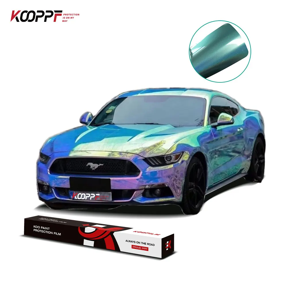 Wholesale Rainbow Emerald Tiffany Color Ppf 7.5mil Car Wrap Vinyl One Full Roll 1.52x16m Factory Direct Pet Car Stickers