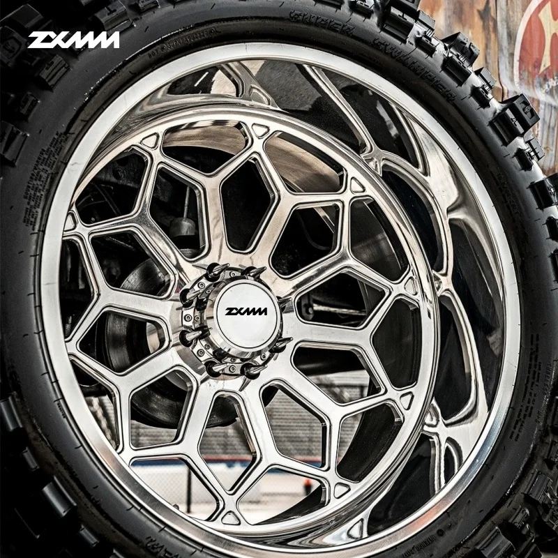 Zxmm Deep Dish Polish Chrome Wheels For Pickup Trucks For Ford 6x5.5 8x6.5 6x139.7 8x170 8x180 20 22 24 26 Inch For Dodge
