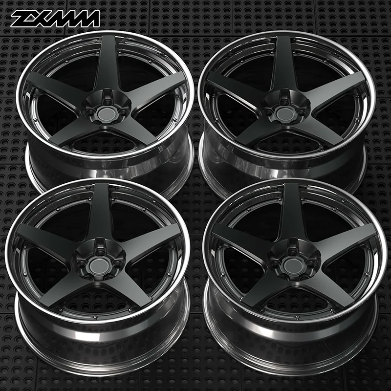 Zxmm Gunmetal Gray2 Pieces Forged Passenger Car Wheels 5x114.3 5x120 5x130 5x127 18 20 22 Inch Wheels For Rr Audi Ferrari